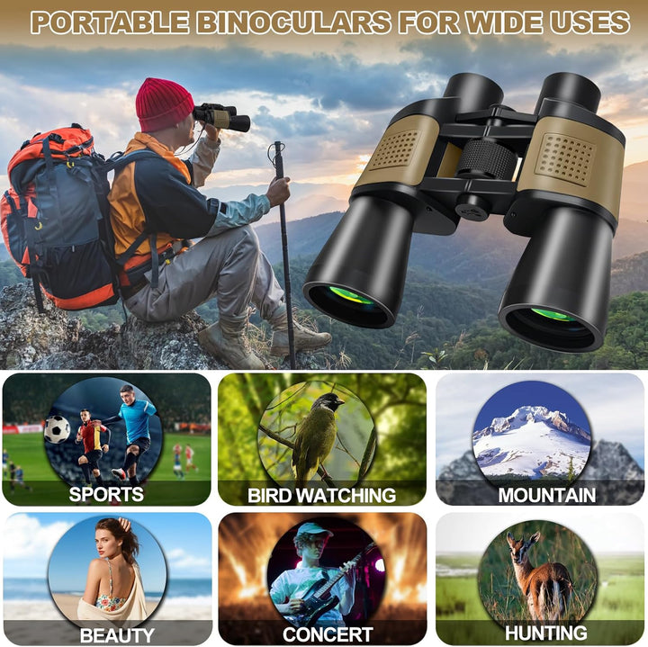 20x50 Fernglas für Erwachsene, HD Wasserdichtes Fernglas mit BAK4 Prisma & FMC Objektiv, Tragbares T