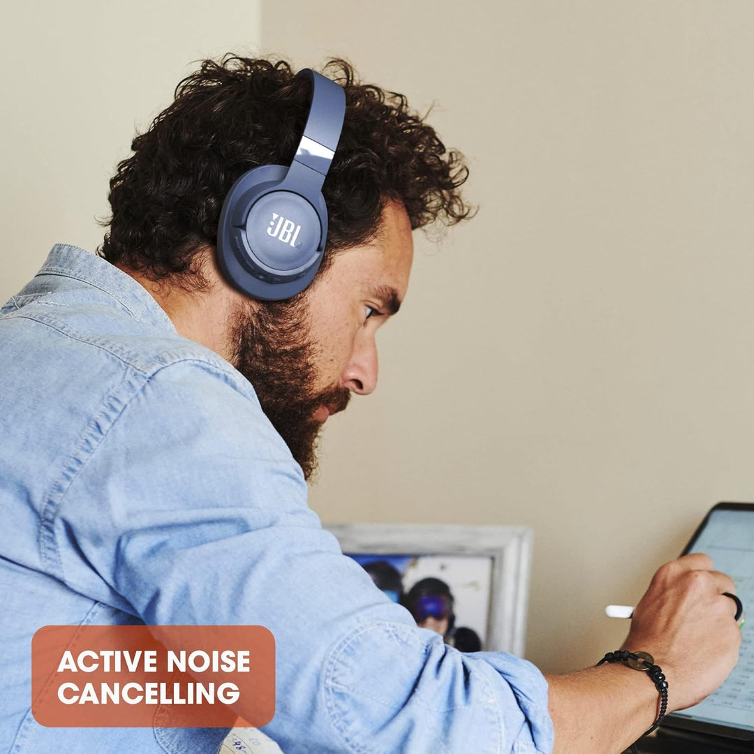 JBL Tune 760 NC – Bluetooth Over-Ear Kopfhörer in Blau mit aktivem Noise-Cancelling – Kabellose Ohrh