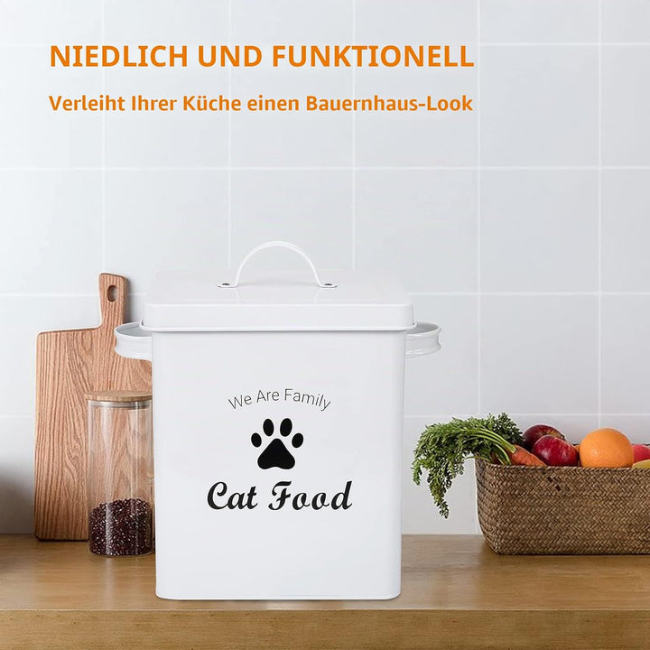 Pethiy Katzenfutter aufbewahrung Box,Trockenfutterbox für Katzen mit Schaufel und Deckel,beschichtet