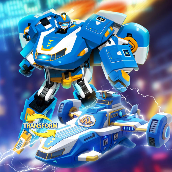 Super Wings 2-in-1 Mini World Aircraft Transforming Robot mit Licht- und Soundeffekten, Transformer-