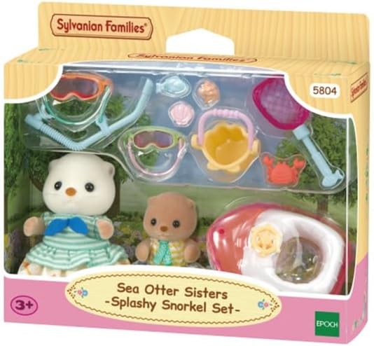 Sylvanian Families 5804 Seeotter Schnorchel Spielset, Set mit Tierfigur, Meerestiere, Spielzeug für