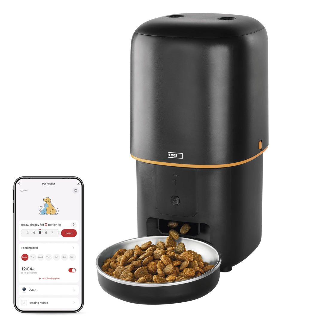 EMOS - GoSmart Futterautomat 4 l - WLAN Pet Care Futterspender mit App - Trockenfutter Automat für K