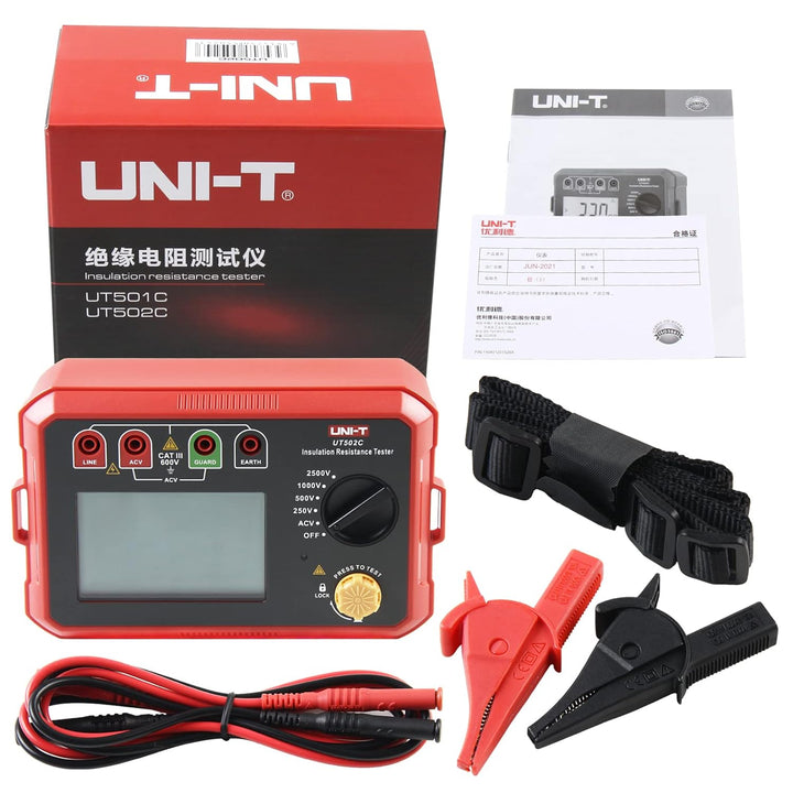 UNI-T UT502C Isolierung Widerstand Tester 2500V 20.0GΩ Isolationsmessgerät Isolationstester, Digital