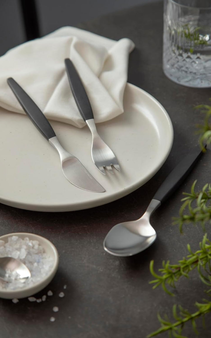 Gense Focus de Luxe Besteckset 12 Teilen Schwarzer/matter Stahl, Schwarzer/Matter Stahl