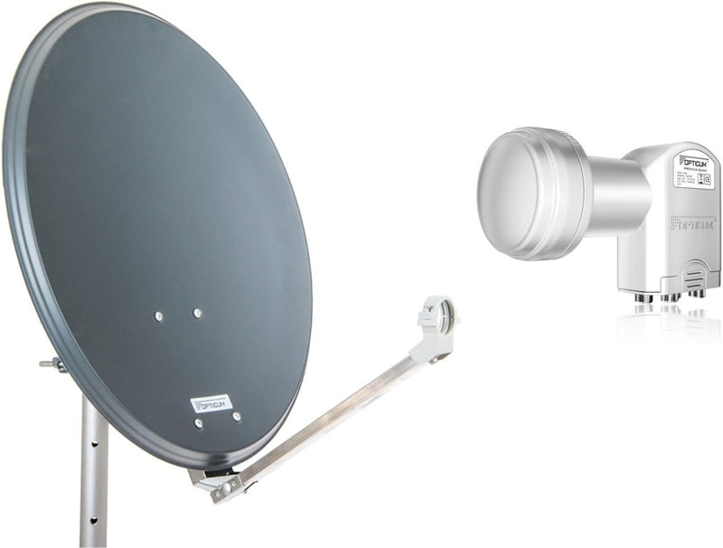 Opticum Aluminium QA60 Satellitenantenne mit Quad-LNB (60 cm) anthrazit anthrazit mit Quad LNB, anth