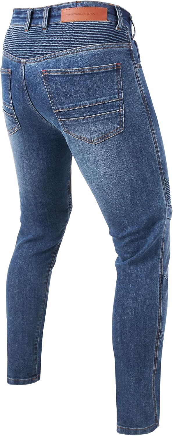 REBELHORN Eagle III Motorradjeans Herren | Aramidfaser Futter | Knie und Hüftprotektoren SAS-TEC | S