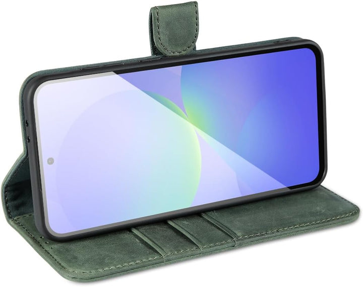 LENSUN Hülle für Samsung Galaxy A36 5G Echtleder, Handyhülle [Echtes Leder][RFID-Schutz Kartenfach][