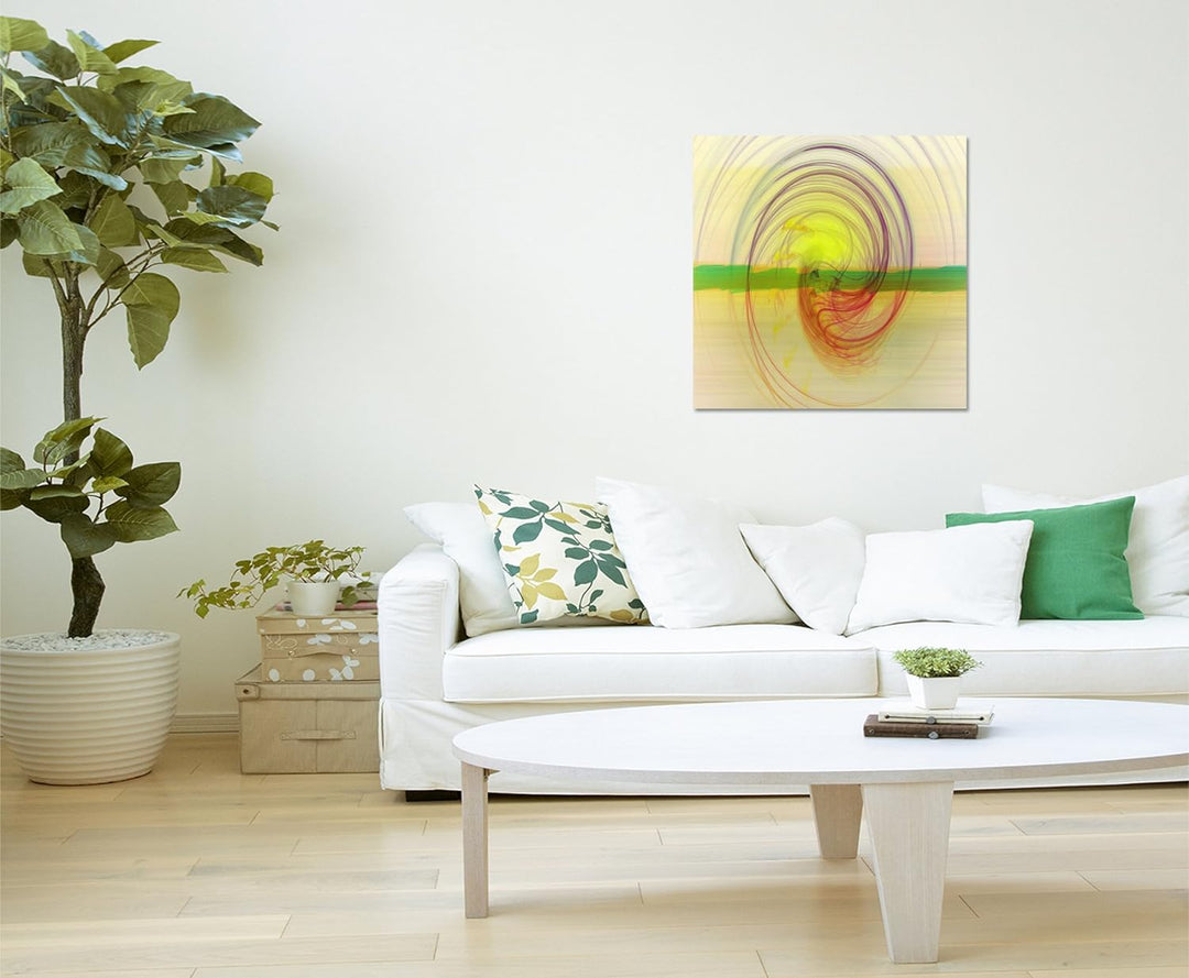 Paul Sinus Art Modernes Wandbild Abstrakt043_60x60cm Abstrakte Kunst Kunstdruck auf Leinwand Zeitlos