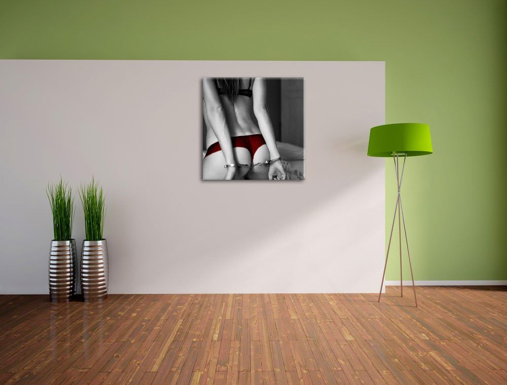 Pixxprint Sexy Frau in Unterwäsche als Leinwandbild/Grösse: 70x70 cm/Wandbild/Kunstdruck/fertig besp
