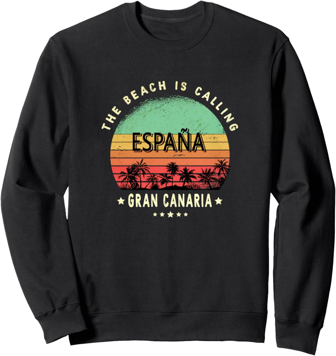 Gran Canaria Spanien Vintage Urlaub Palmen Kanaren Souvenir Sweatshirt