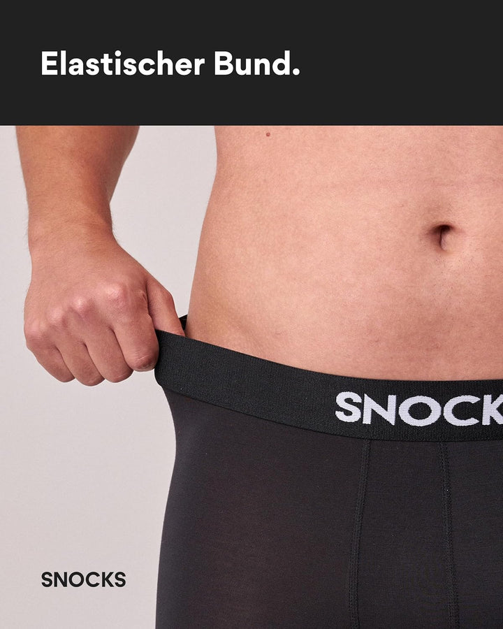 Snocks Premium Boxershorts Herren aus Lenzing Modal (3X) Extra weiches Material S 3x Schwarz, S 3x S