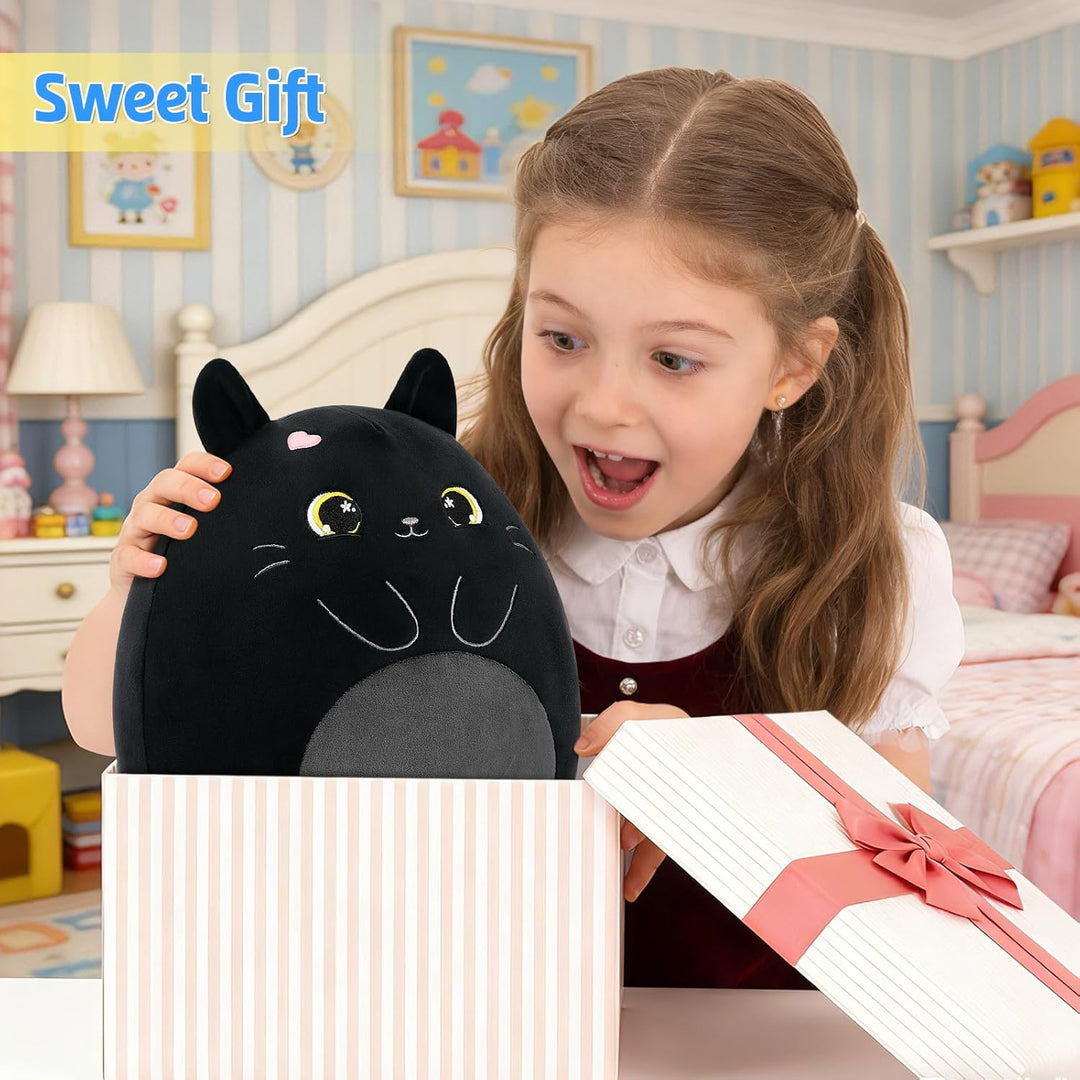 shownicer Plüschtier Katze Kuscheltier Stofftier Kawaii Katze Plüsch Kissen Spielzeug Geschenk für E