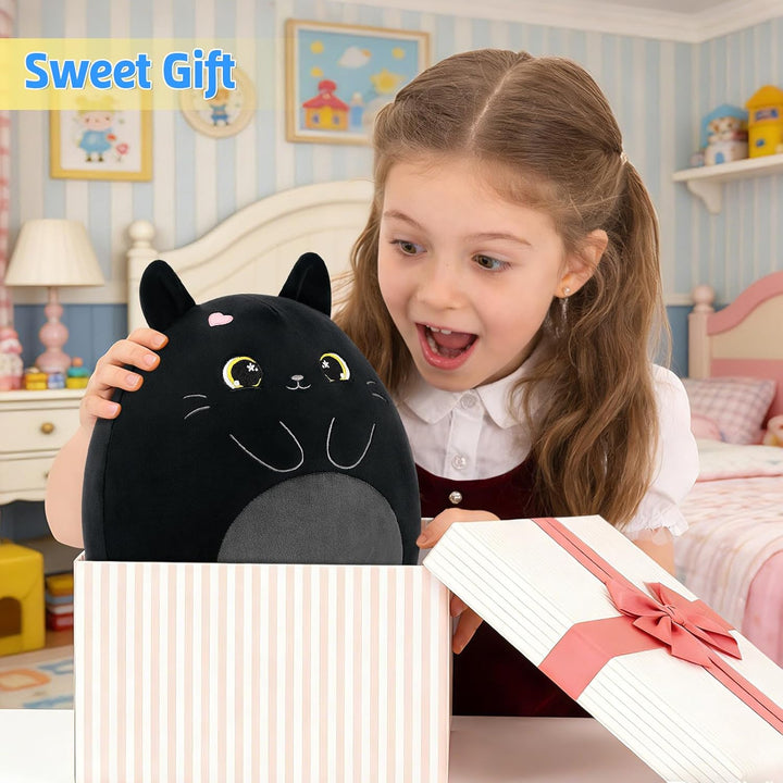 shownicer Plüschtier Katze Kuscheltier Stofftier Kawaii Katze Plüsch Kissen Spielzeug Geschenk für E