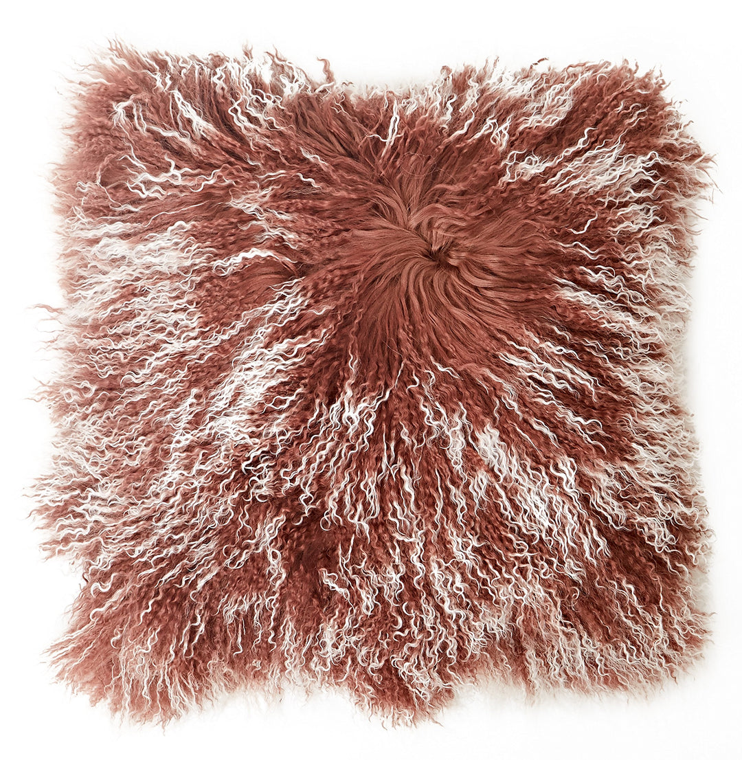Reissner Lammfelle Tibet Lammfell Kissenbezug langflorig 30x30cm JYB11 Farbe braun/weiss (Tops) Jyb1