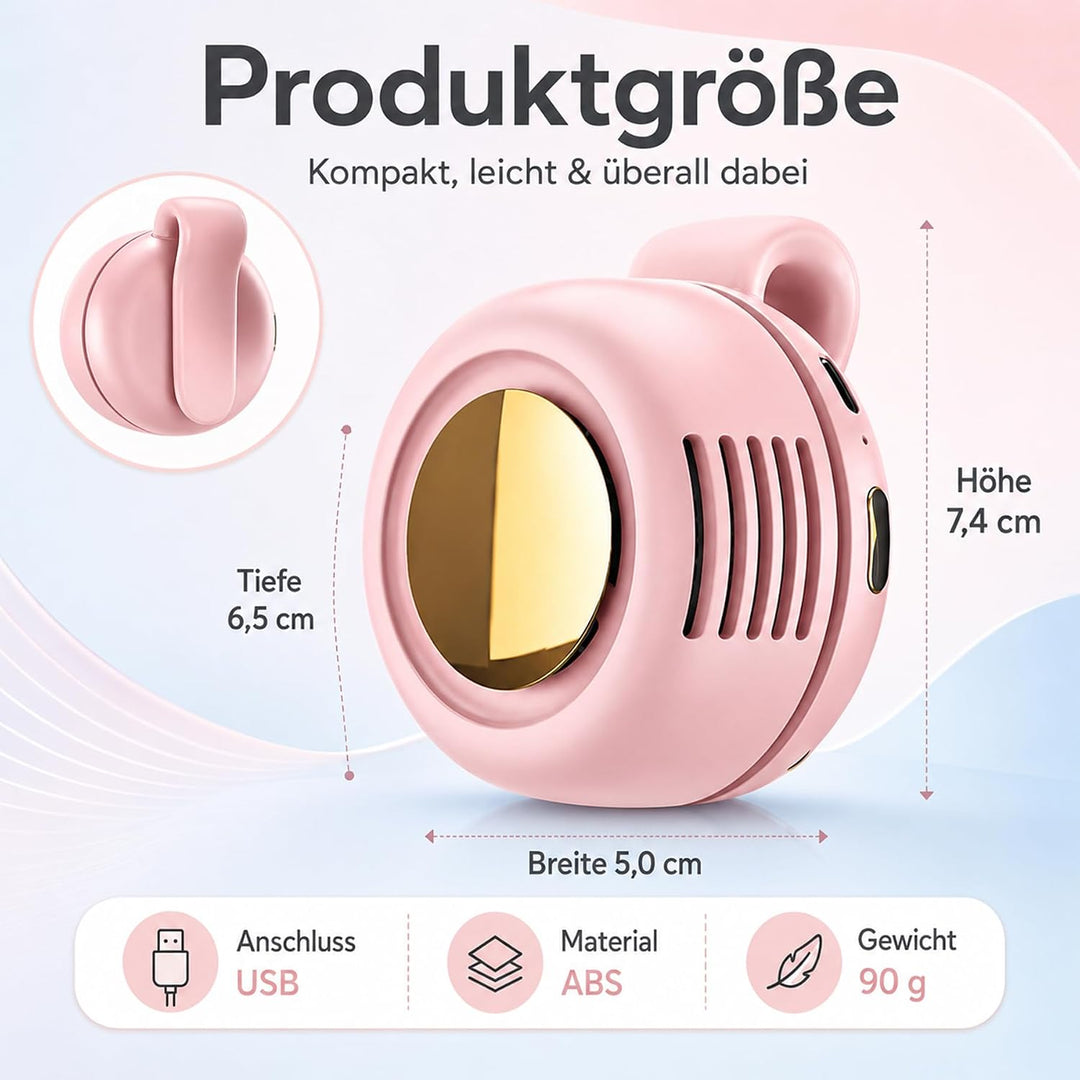 YeahBoom Tragbarer Clip Ventilator,Mini Ventilator Hüftventilator,Mini-Ventilator mit Clip,Leiser Mi