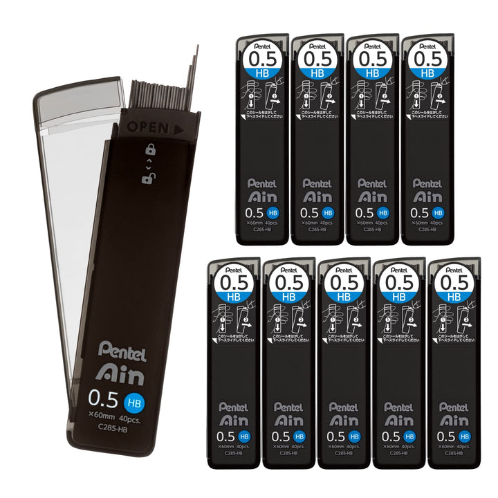 Pentel Ain Lead Refill • 0,5 mm • HB • Box of 10
