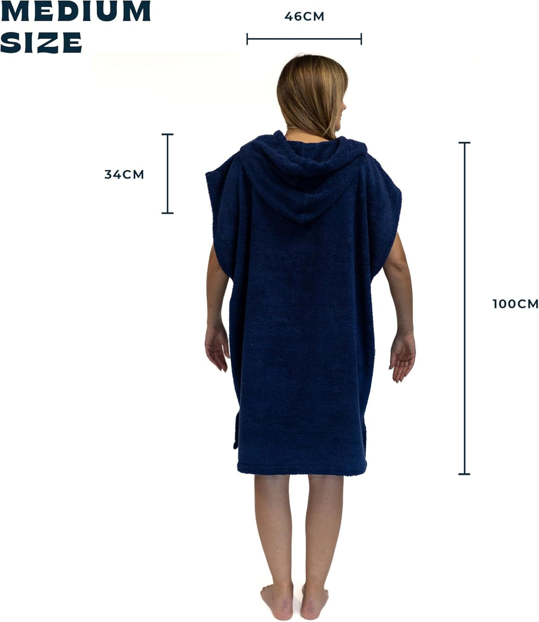 Pacifique Sud - Poncho Blau Ärmellos - Mittelgross Coton - Hergestellt in Portugal