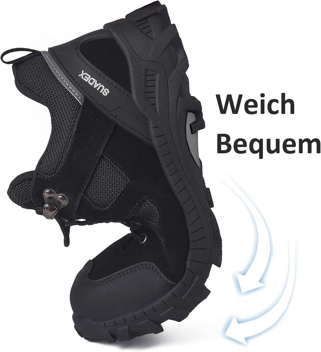 SUADEX Sicherheitsschuhe Arbeitsschuhe Herren Damen Leicht Stahlkappenschuhe Atmungsaktiv mit Stahlk
