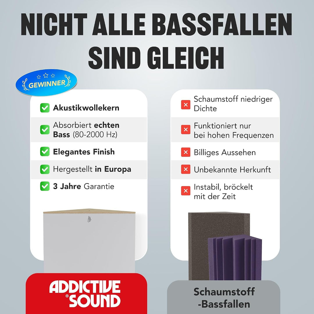 Addictive Sound Bassfalle Ecke Standard, Bass Trap Eckabsorber, Apfel, Apfel