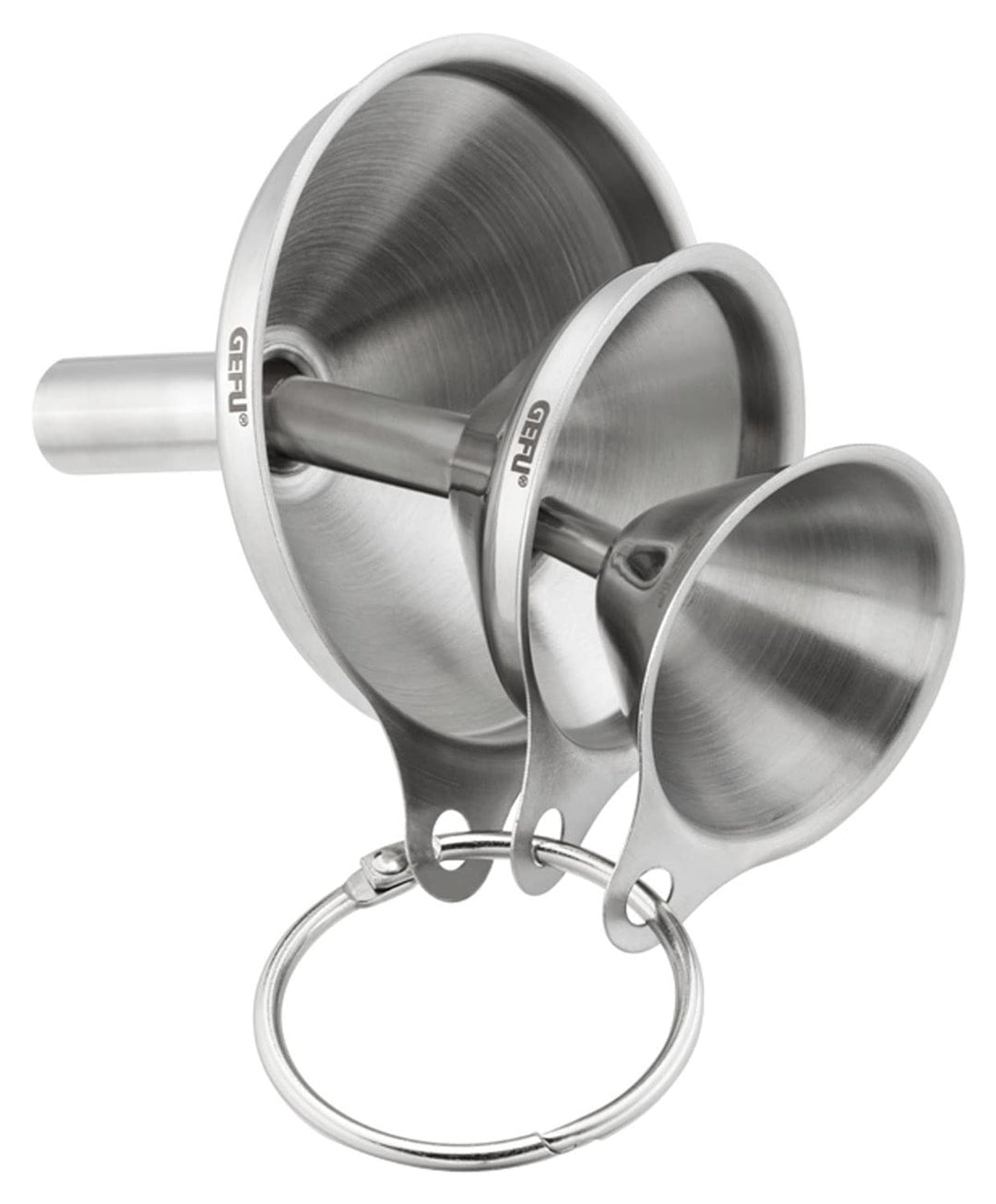 GEFU VERSARE Mini 3-teilig Trichter-Set, Edelstahl, Silber