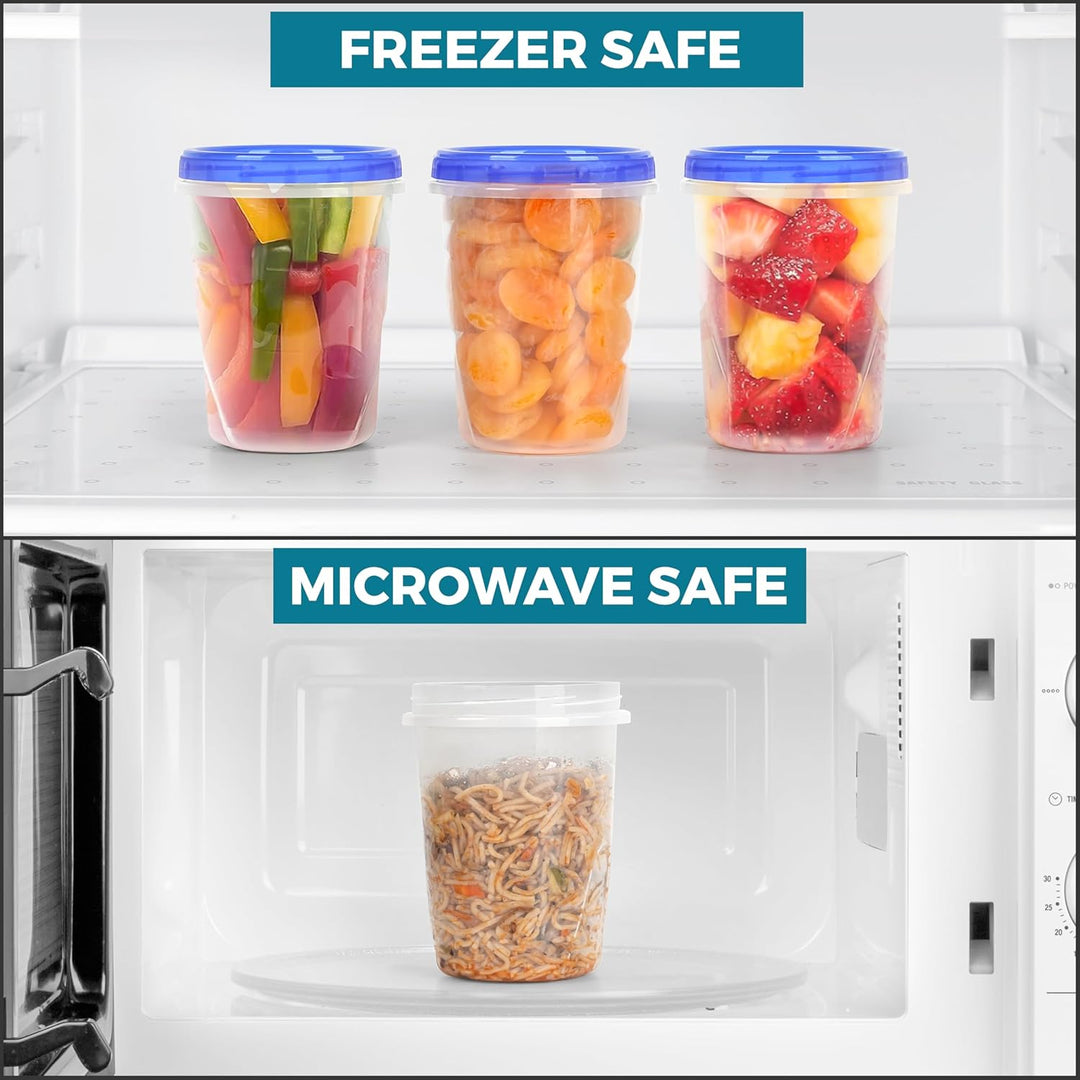 Winter Shore Frischhaltedosen mit Deckel zum Drehen (10er-Pack) - 1 l BPA-Freie Gefrierboxen mit Dec