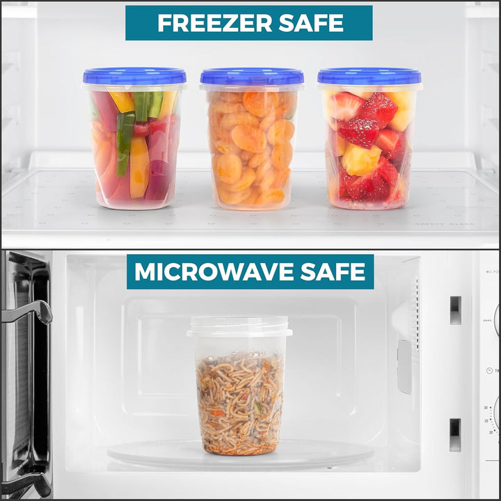 Winter Shore Frischhaltedosen mit Deckel zum Drehen (10er-Pack) - 1 l BPA-Freie Gefrierboxen mit Dec