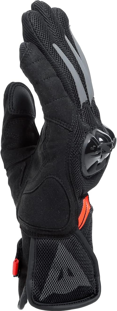 Dainese Mig 3 Air Tex Gloves, Motorradhandschuhe Sommer mit Protektoren, Herren, Schwarz/Fluo-Rot, X