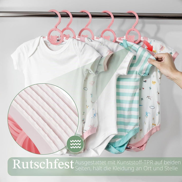 HGYZE Baby Kleiderbügel Kinder Antirutsch, 29-37cm Ausziehbare Kinderkleiderbügel mit Hosenständer,