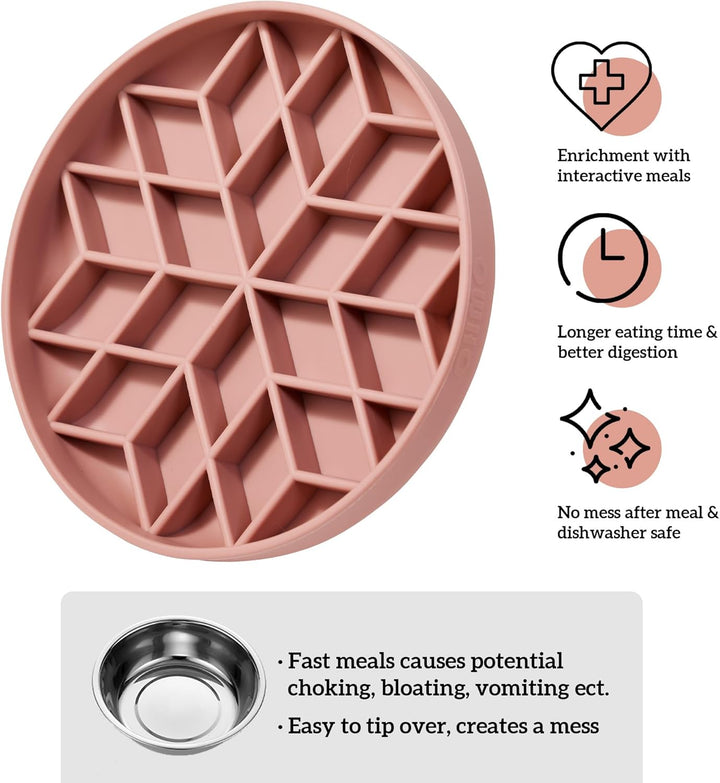 OHMO Anti Schling Napf Hund (Diamant), Antischlingnapf Hunde für Katzen Welpen, gesundes Fressen sto