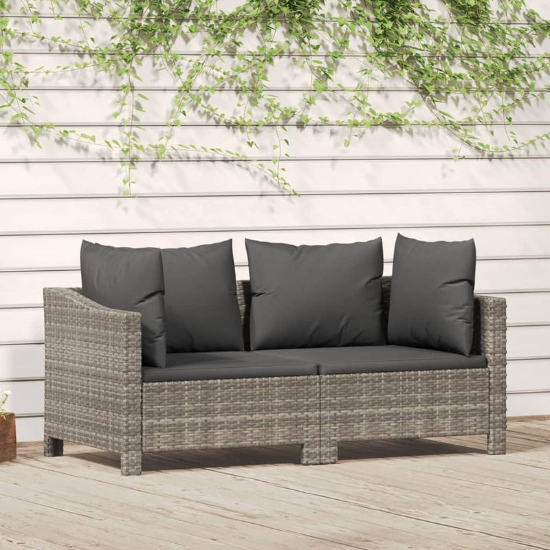 Tidyard Gartensofa 2 Sitzer, Balkonlounge Set Rattan, Modular Sofa Couch, Rattansofa, Gartenmöbel Si