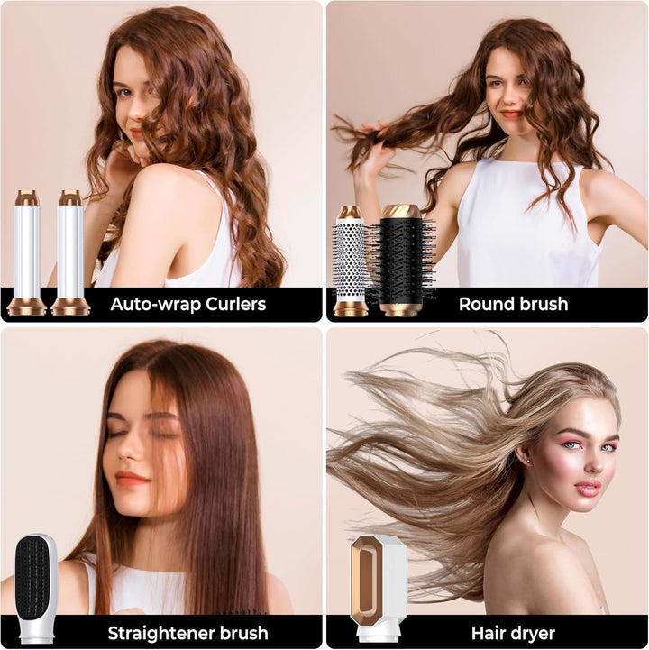 Airstyler, OKWRAP Hair Styler Set 6 In 1 Mit Rundbürstenföhn Haarstyler Warmluftbürste Thermal Brush