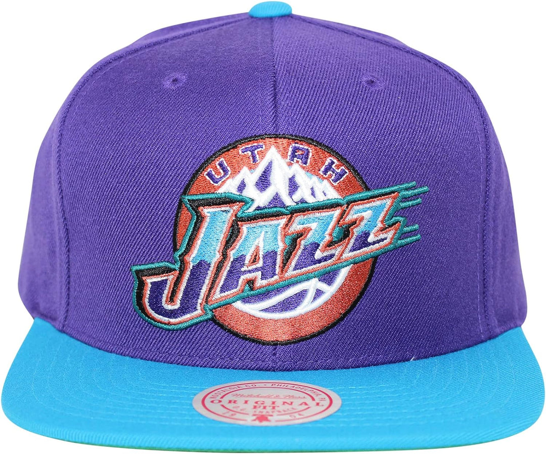 Mitchell & Ness Wool 2 Tone Snapback Cap Utah Jazz Purple/Blue