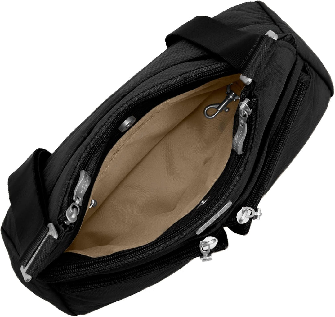 Baggallini Cross-Over-Crossbody-Tasche – leicht, wasserabweisend Schwarz/Sand, Schwarz/Sand