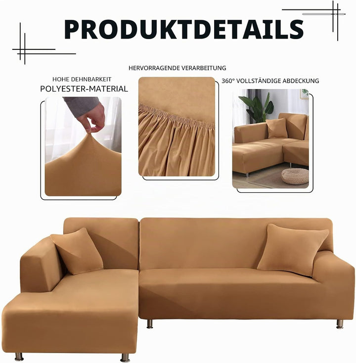 Sofabezug Ecksofa L Form Sofa Überwürfe Stretch Sofabezug L Form Rechts oder Links mit Zwei Kissenbe