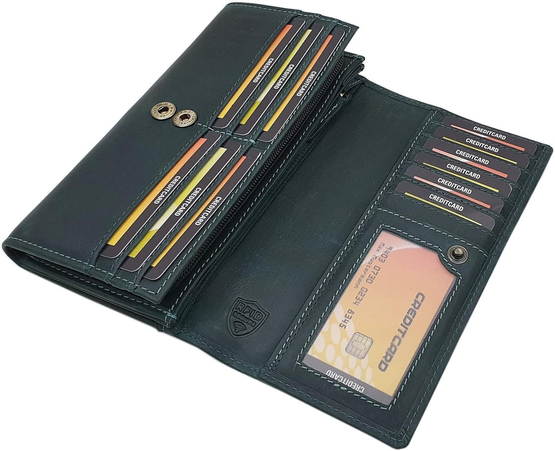myledershop Grosse Vollrindleder Damen Geldbörse / Geldbeutel / Portemonnaie / Geldtasche / Portmone