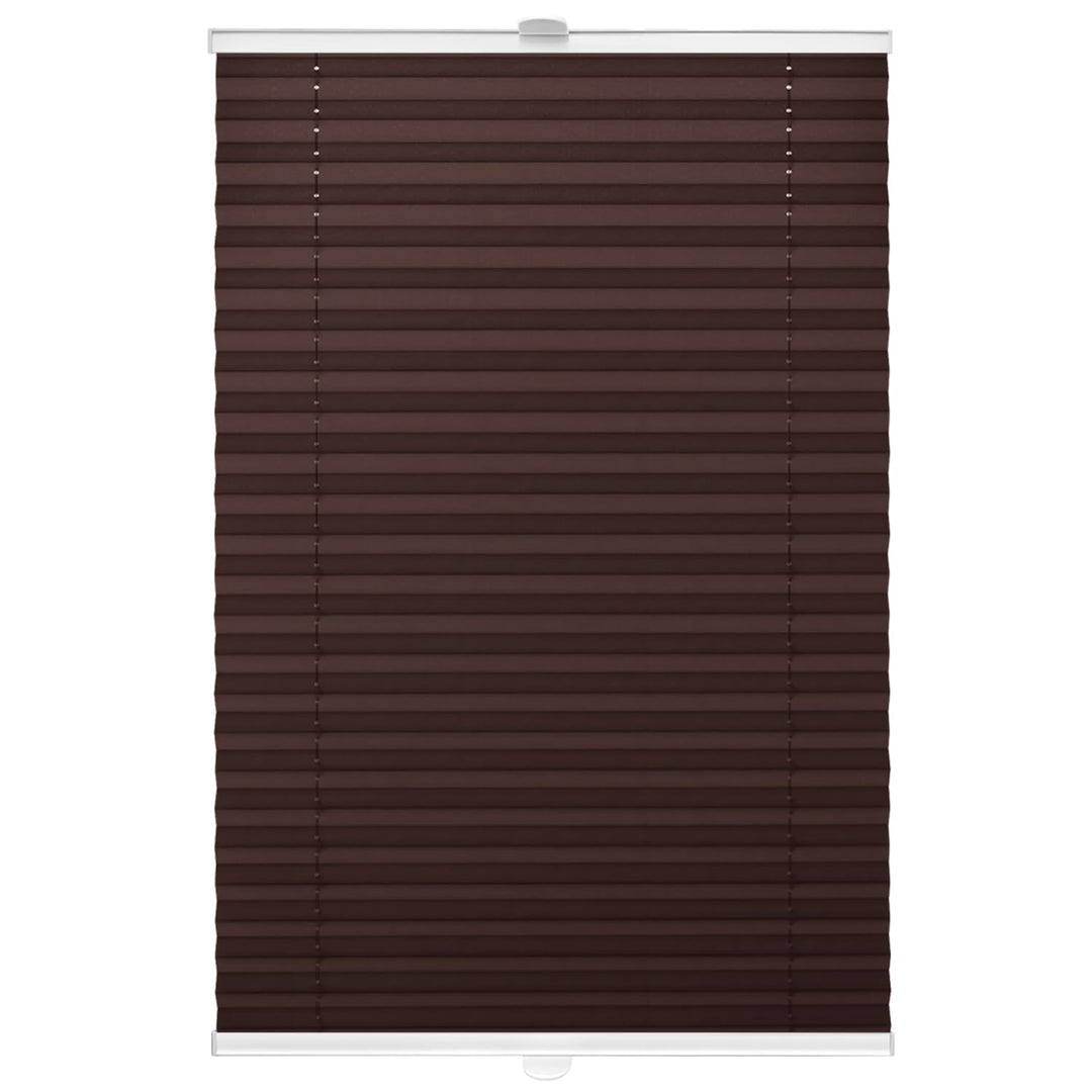 DomDeco Plissee 50x220cm Braun mit weiss lackierten Alu-Profilen, KlemmFix-Halterung zur Montage ohn