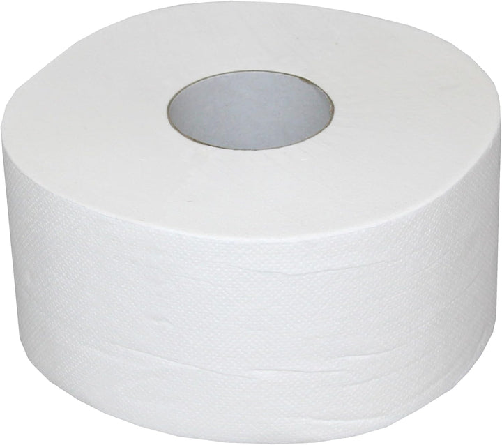 Mini-Jumbo Toilettenpapier | 12 Rollen | Zellstoff | 2-lagig | 900 Abrisse pro Rolle | geprägt + per