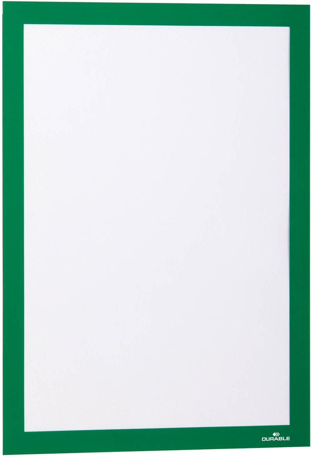 Durable Info-Rahmen Duraframe (A4, selbstklebend mit Magnetverschluss) 10 Stück, grün, 488205 A4 Grü