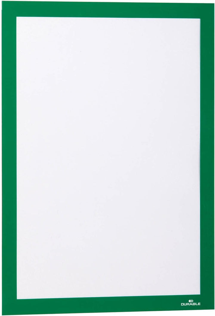 Durable Info-Rahmen Duraframe (A4, selbstklebend mit Magnetverschluss) 10 Stück, grün, 488205 A4 Grü