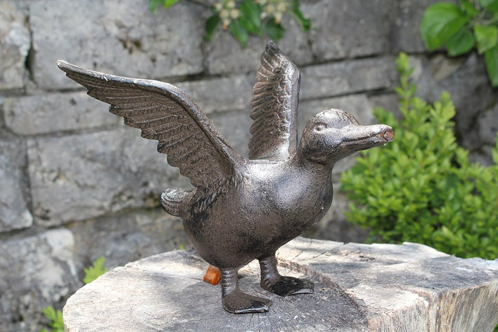 Unbekannt Wasserspeier Ente mit Pumpe | schwere Ausführung in Guss (Gewicht Ente 1,4 kg)