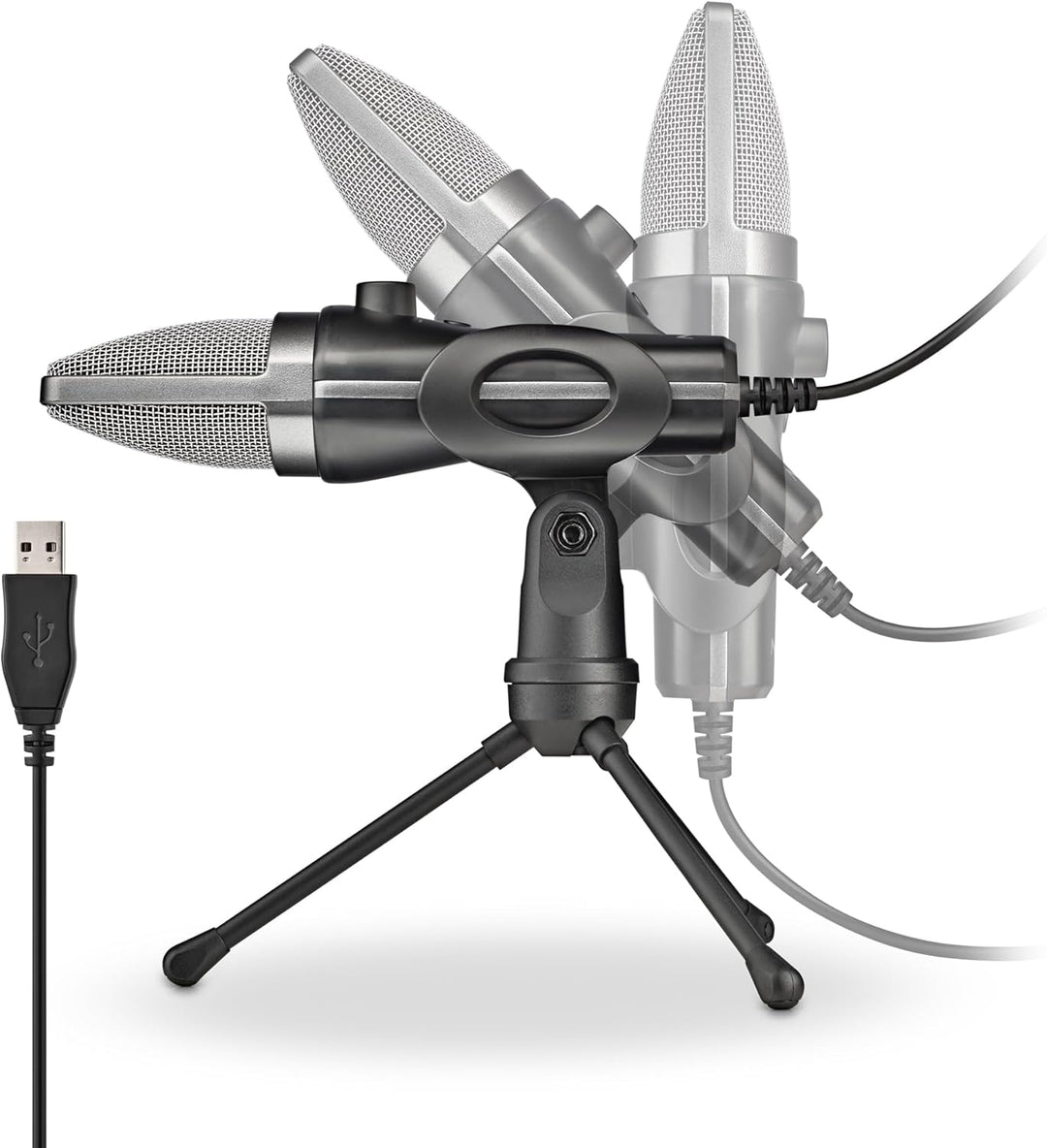 NGS MS120 USB - Mikrofon mit Nierencharakteristik für Streaming, Podcast und Gaming, latenzfreie Übe