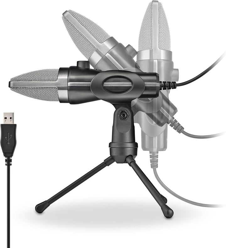 NGS MS120 USB - Mikrofon mit Nierencharakteristik für Streaming, Podcast und Gaming, latenzfreie Übe