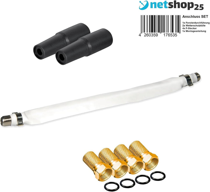 Sat Flachantenne Single LNB HD Sat Anlage für 1 Teilnehmer H30D1+ kompakte Sat-Antenne mit Fensterha