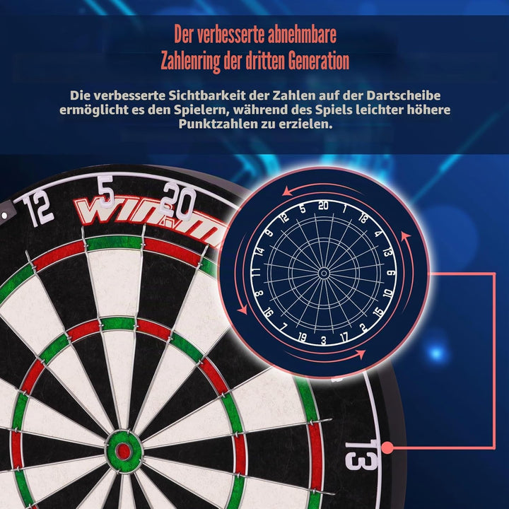 WIN.MAX Dartscheibe Kork Dartscheibe mit Pfeilen Offizielles Steeldartscheibe Dartscheibe Steeldart
