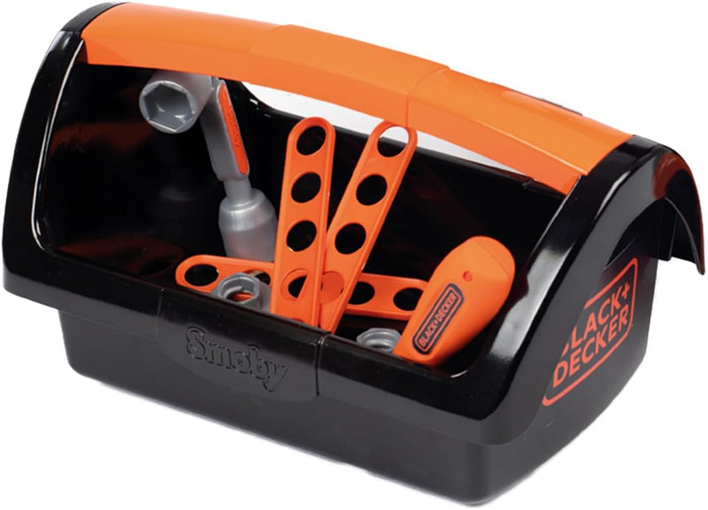 Smoby - Black + Decker 3-in-1 Multi-Werkbank mit Werkzeugkoffer - kleine Werkbank, mobiler Trolley,