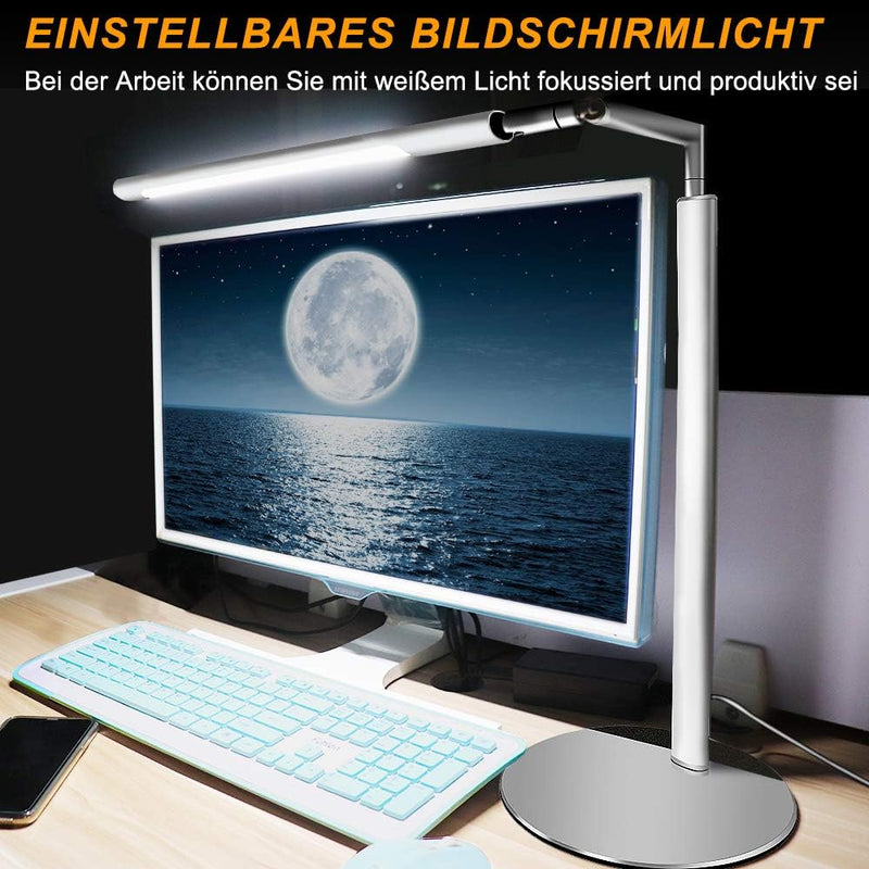 Augenschutzlampe, LED-Bildschirm-Augenschutzleuchten, USB-betriebene Computerleuchten,3 Farbtemperat