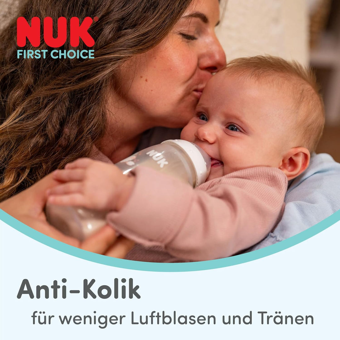 NUK First Choice Perfect Start Babyflaschen-Set | 0–6 Monate | 4 x Anti-Kolik-Trinkflaschen (150 ml,