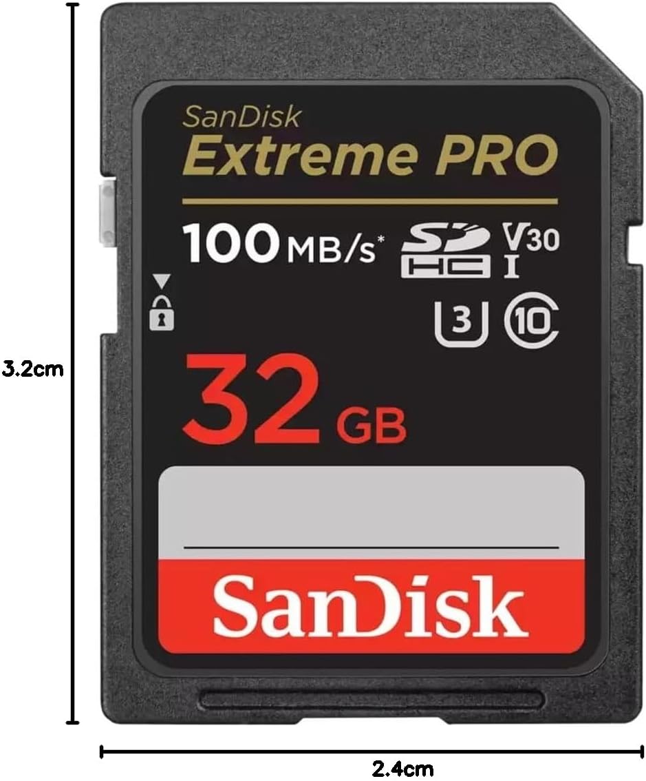 SanDisk Extreme PRO SDHC UHS-I Speicherkarte 32 GB (V30, Übertragungsgeschwindigkeit 95 MB/s, U3, 4K