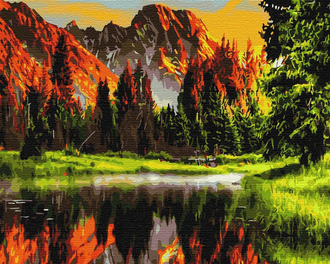 Artnapi Malen nach Zahlen Erwachsene mit Rahmen | DIY Handgemalt | Berglandschaft | Kit für Anfänger