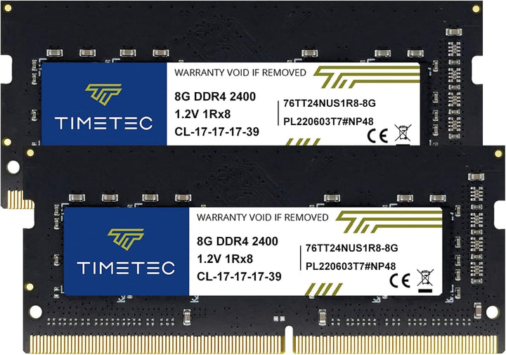 Timetec 16GB KIT (2x8GB) DDR4 2400MHz PC4-19200 Non-ECC Unbuffered 1.2V CL17 1Rx8 Single Rank 260 Pi